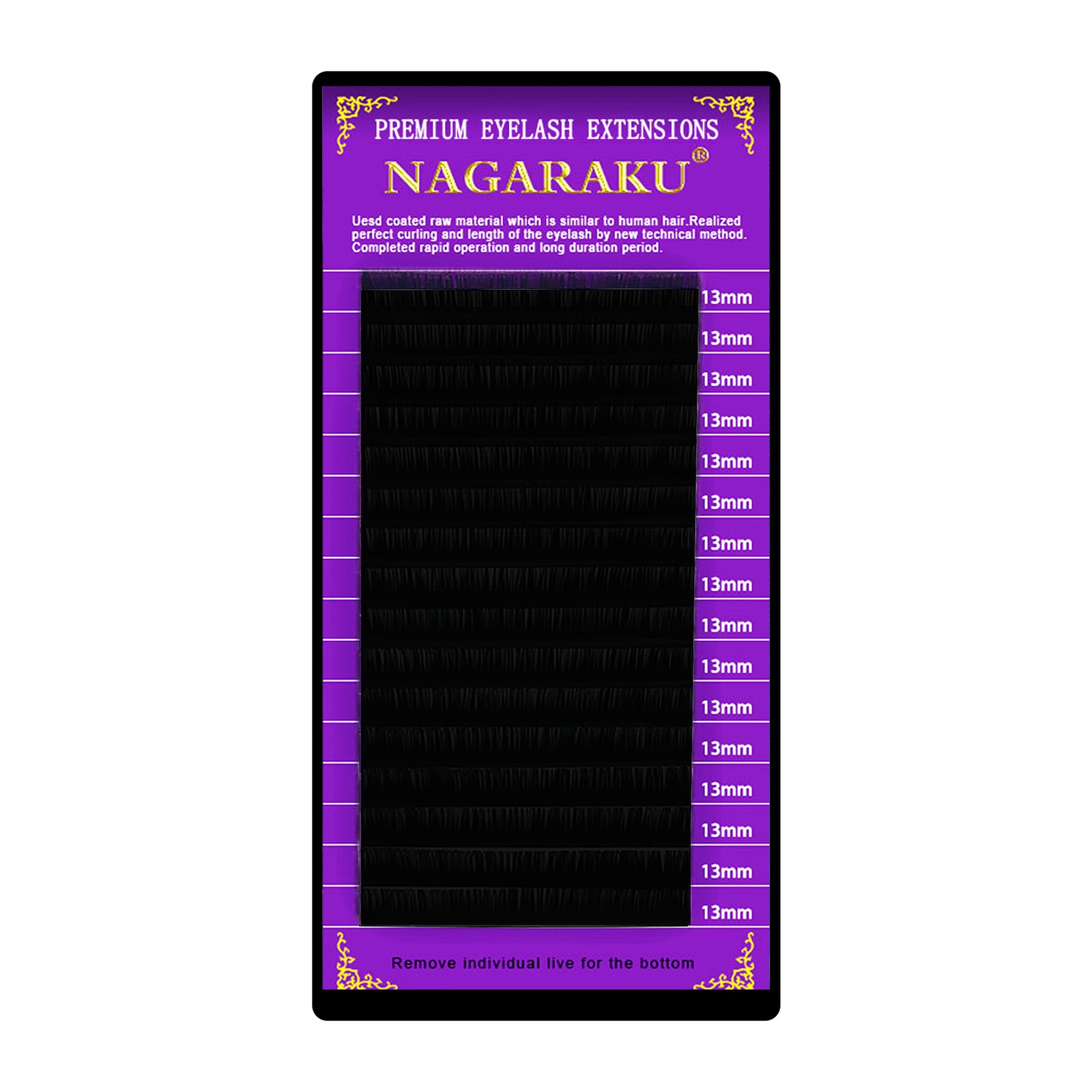 Nagaraku szempillák -  15 mm, D, 0,10 mm