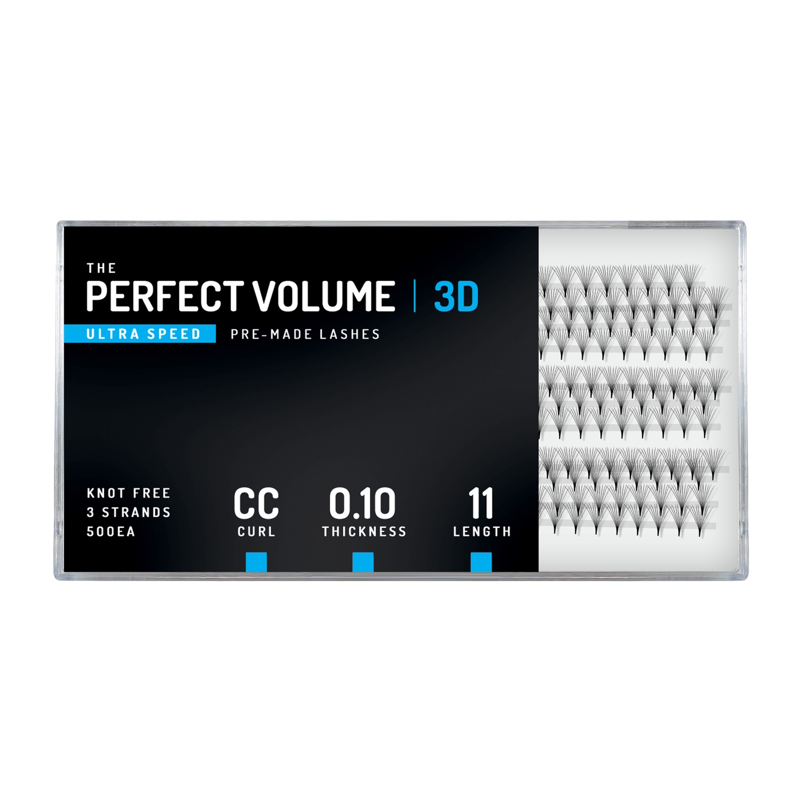 Perfect Volume Ultra Speed -  500 darab premade 3D -  11 mm, CC, 0,10 mm